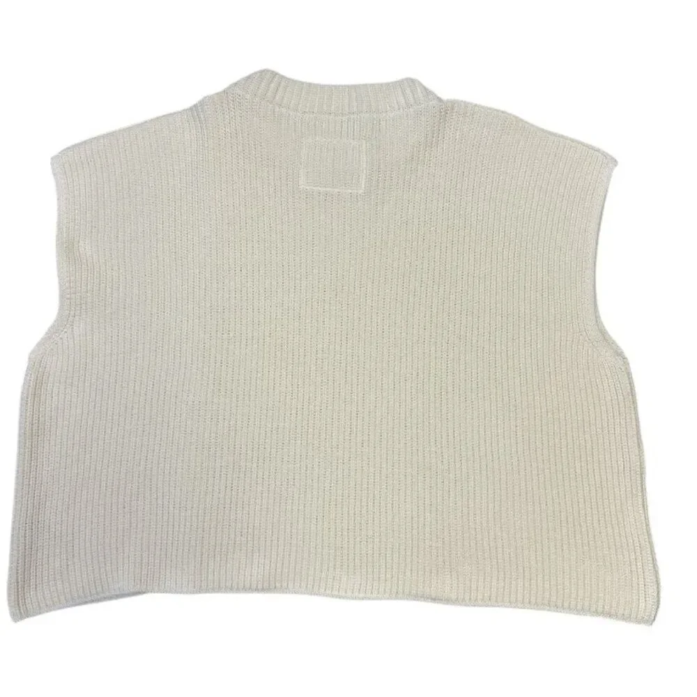 Frank & Eileen Montecito Cotton Knit Sweater Vest Cream Sz XL NWOT
